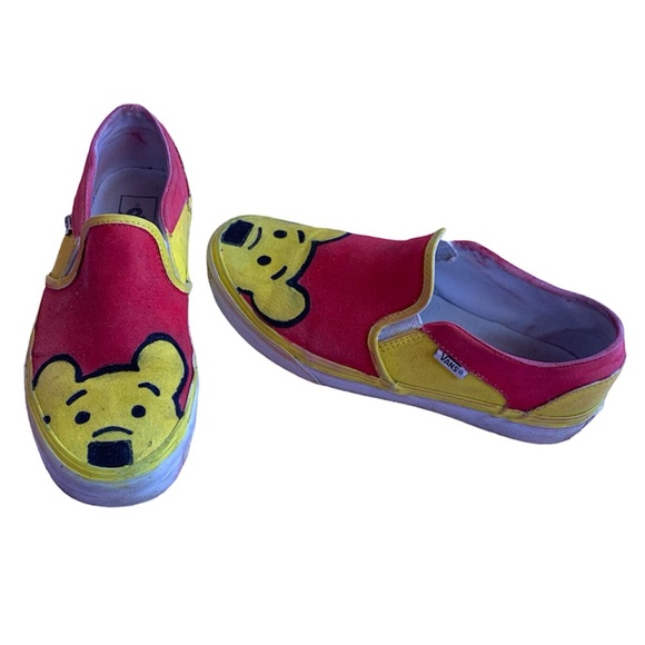 Custom Slip On Vans Womens Size 8 Winnie the Pooh Hand Painted - Picture 7 of 10